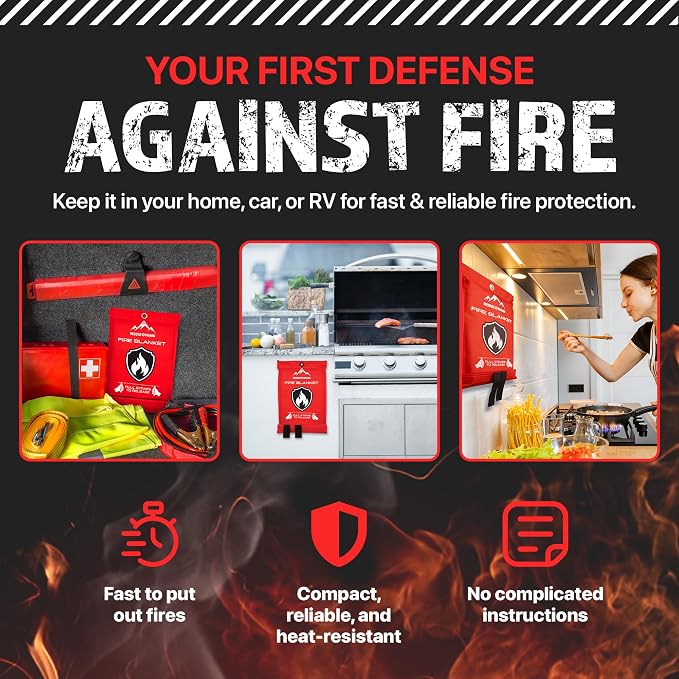 Fire Blanket 2 Pack 40”x40” - Image 2