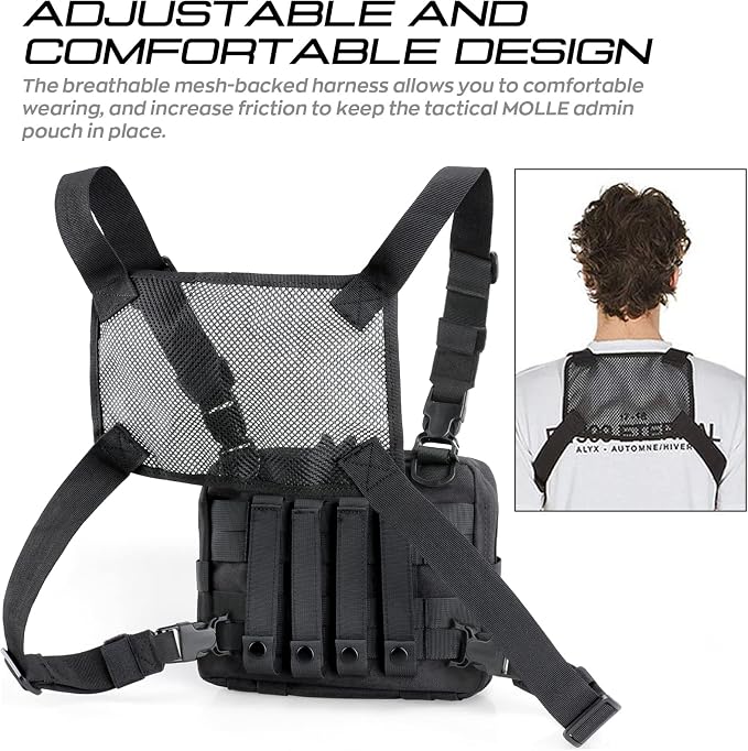 WYNEX Tactical Molle Admin Pouch of Double Layer Design, Admin Pouches Molle - Image 3