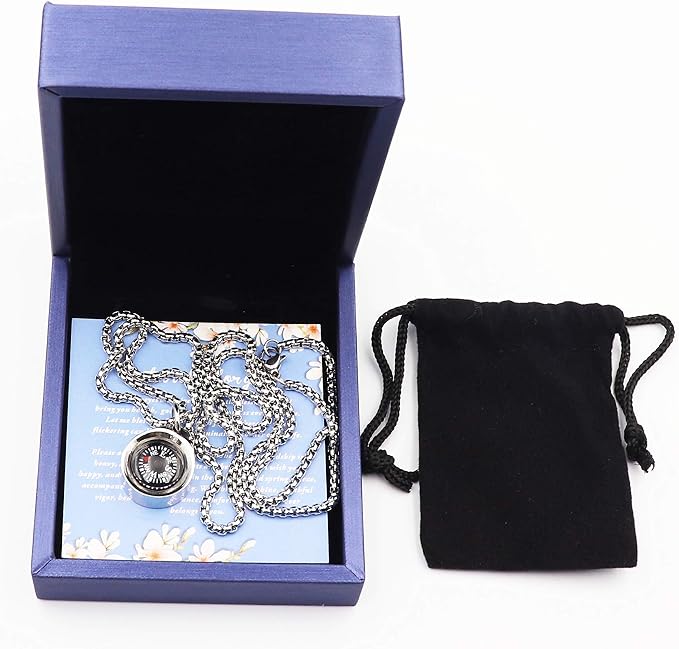 Engraved Compass Necklace, Navigation Compass Necklace - Image 5