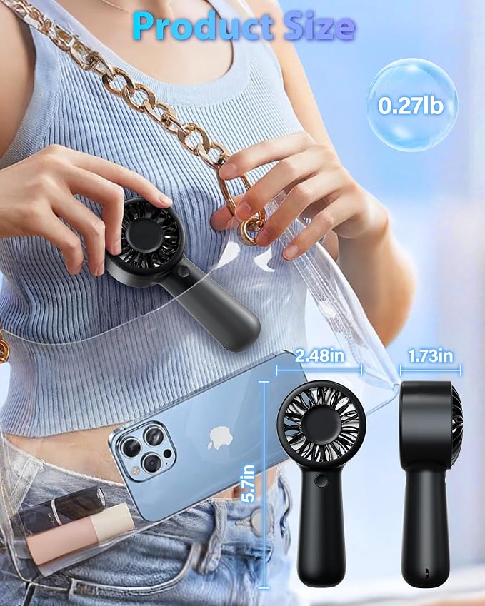 Portable Handheld Fan Personal Small Turbo Hand Fan Powerful, USB Rechargeable - Image 9
