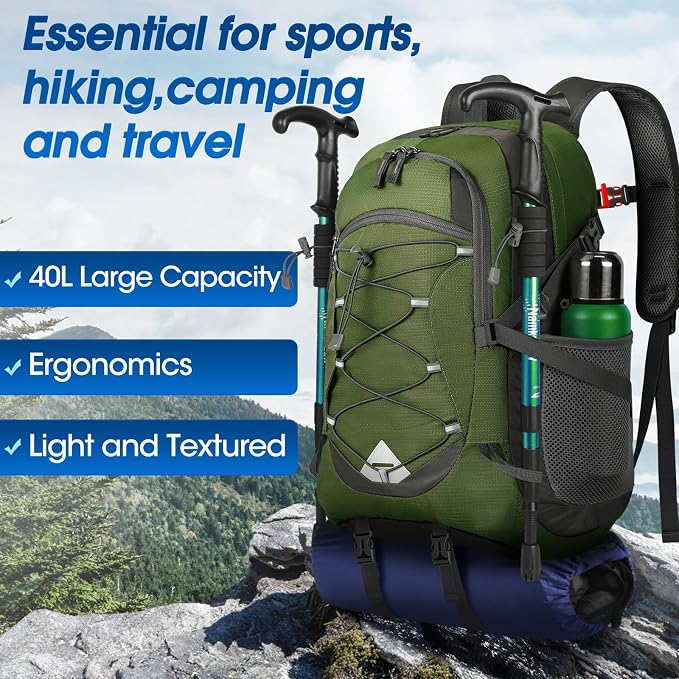 IGOLUMON Hiking Backpack 40L Packable Lightweight Camping Backpack Men Women - Image 7