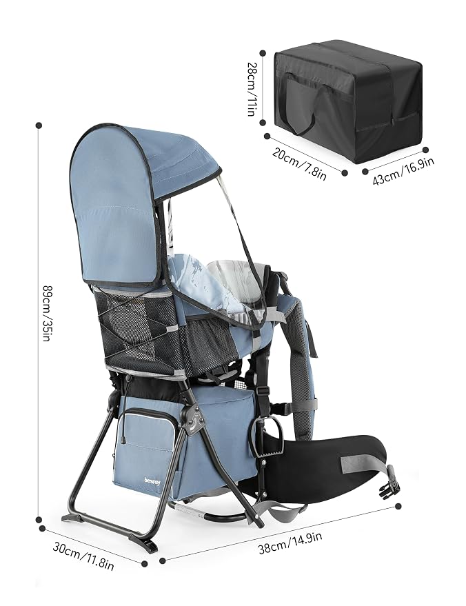 besrey Baby Backpack Carrier, Toddler Hiking Backpack - Image 9