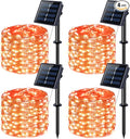 JMEXSUSS 4 Pack Solar Halloween Lights, Total 400 LED 132 FT Orange Solar by JMEXSUSS