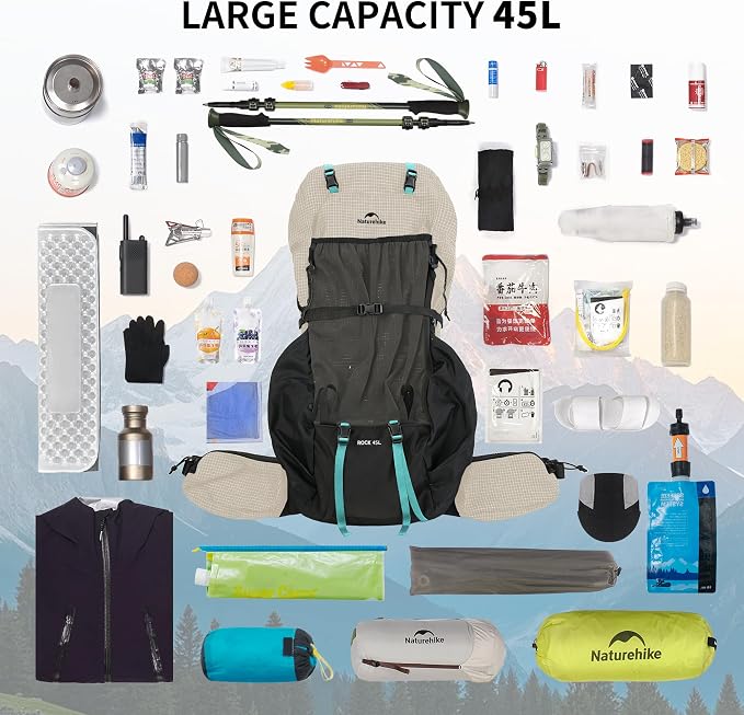 Naturehike 45L Rock 2.0 Upgraded Internal Frame Hiking Backpack - Image 4