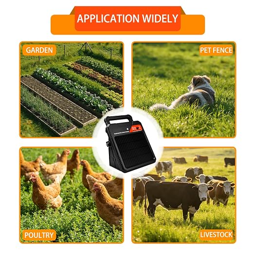 20 Mile Solar Electric Fence Charger, 0.4J Output Solar Fence Kit 10.2 KV Max - Image 8