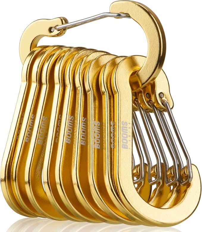 Booms Fishing CC5 Multi-Use Carabiner Clips, 10 Pack 2.7" Small Caribeener Clips by BoomsFishing