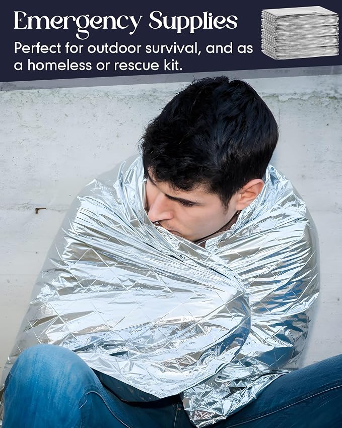Cutecrop 96 Pcs Winter Survival Kits Include 48 Pcs Emergency Blankets & 48 - Image 5