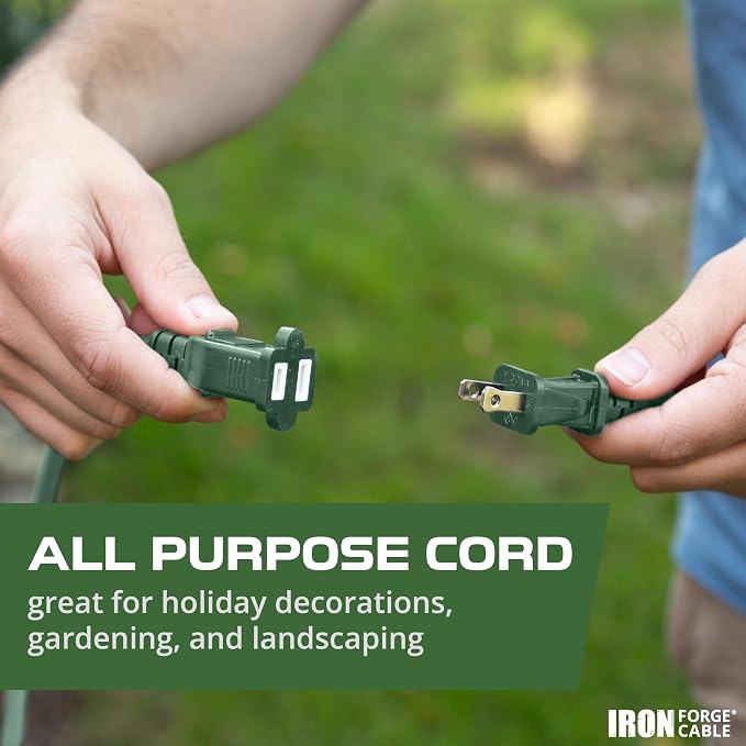 Iron Forge Cable 2 Prong Outdoor Extension Cord 10 ft - Image 4