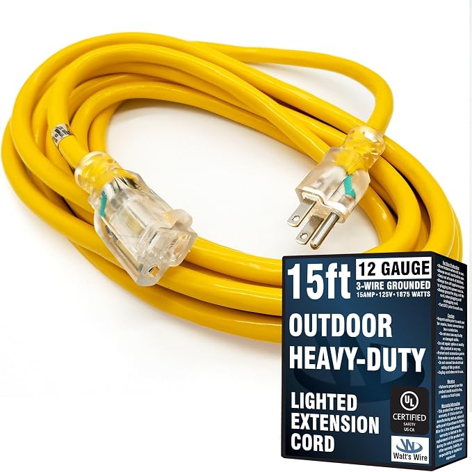 15 ft Outdoor Extension Cord Waterproof by WattsWire