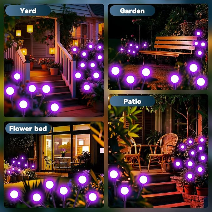 Slyuexu Solar Garden Lights Outdoor Waterproof, 2 Pack 16 LED Swaying Firefly - Image 5
