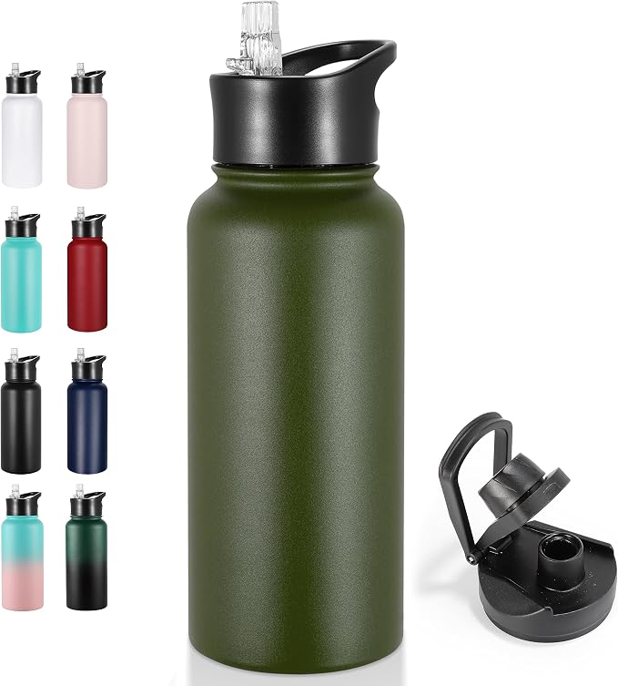 VEGOND 32 oz Insulated Water Bottle Stainless Steel Metal Water Bottles by VEGOND