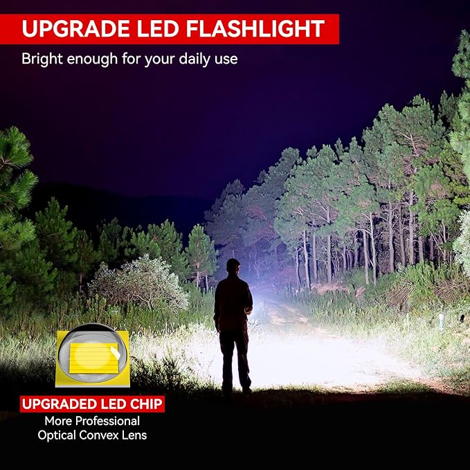LETMY Tactical Flashlight S2000-2 Pack Bright Military Grade LED Flashlights - Image 2