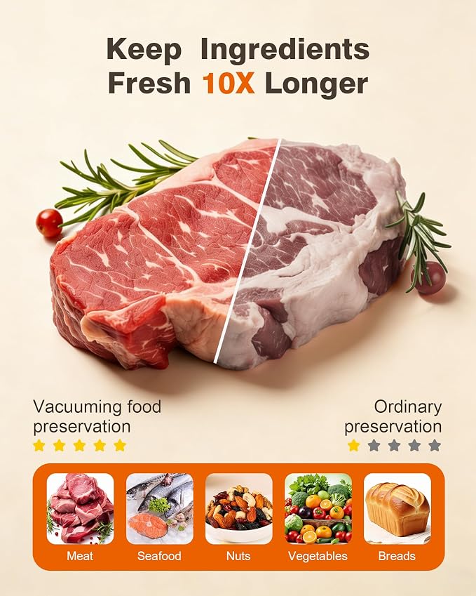 Vacuum sealer for food, Chef’s Design to Preserve Freshness, Compact Handheld - Image 5