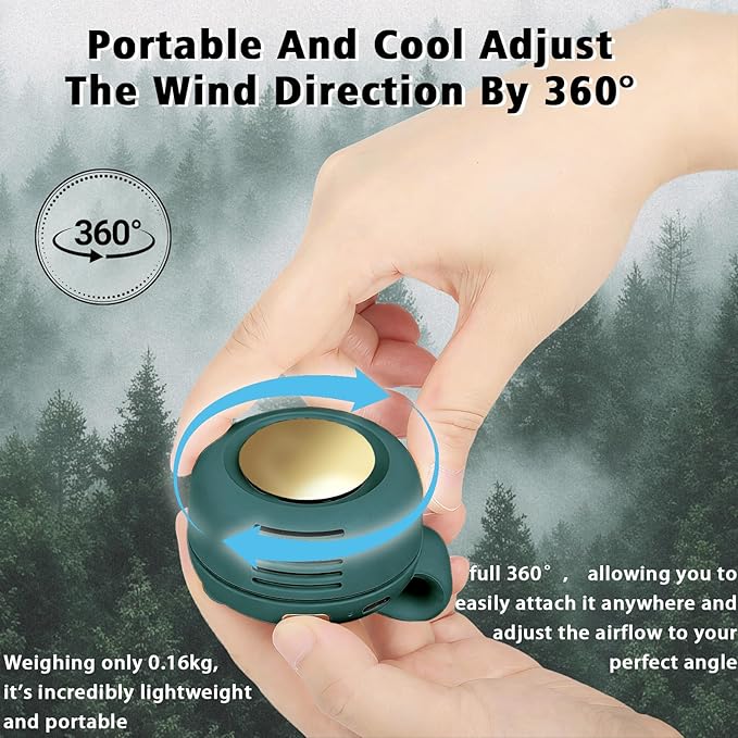 Portable Clip-On Fan, Mini USB Rechargeable 360° Rotatable Fan, 3-Speed Silent - Image 5