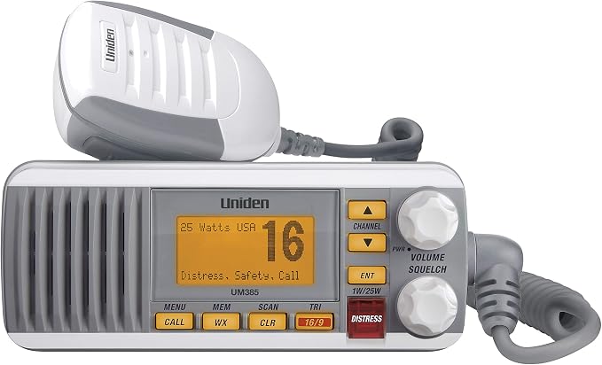 Uniden UM385 25 Watt Fixed Mount Marine Vhf Radio, Waterproof IPX4 by Uniden