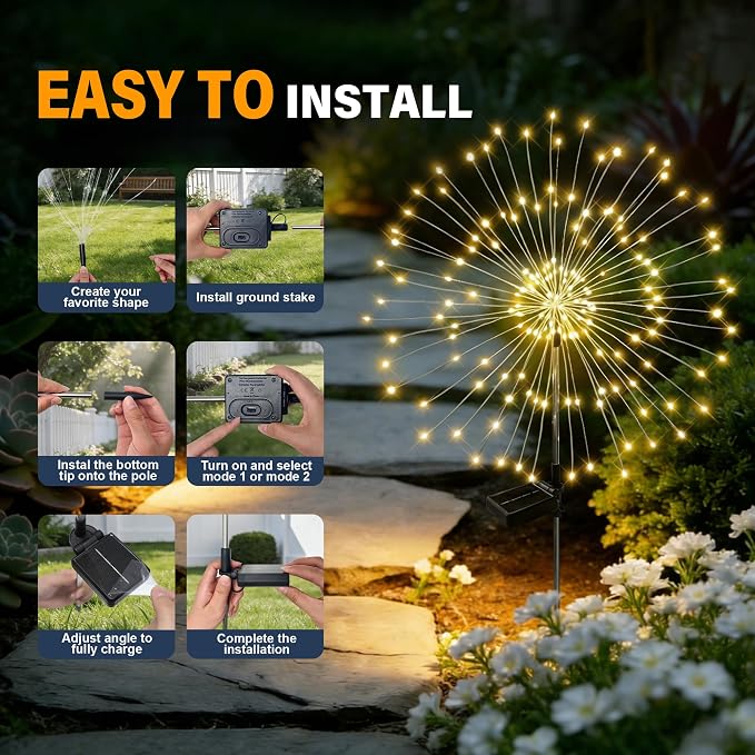 Solar Garden Lights Outdoor Decor Waterproof, Fairy Lights Solar Powered - Image 9