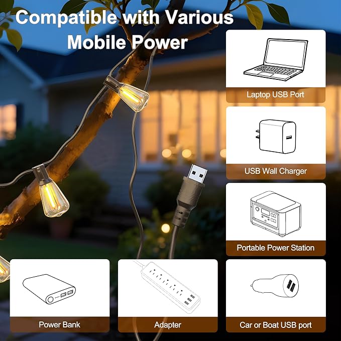 BLIATLUS 25FT Solar String Lights Outdoor Waterproof - Image 9