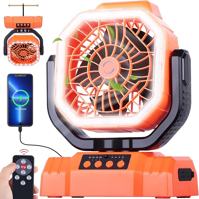 AVV 20000mAh High Speed Portable Camping Rechargeable Fan by AVV
