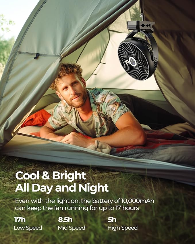 Koonie 10000mAh Portable Clip on Fan - Image 3