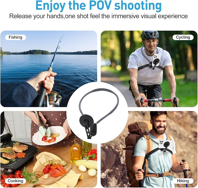 Magnetic Neck Phone Mount, Adjustable Chest Strap Neck Phone Holder - Image 6