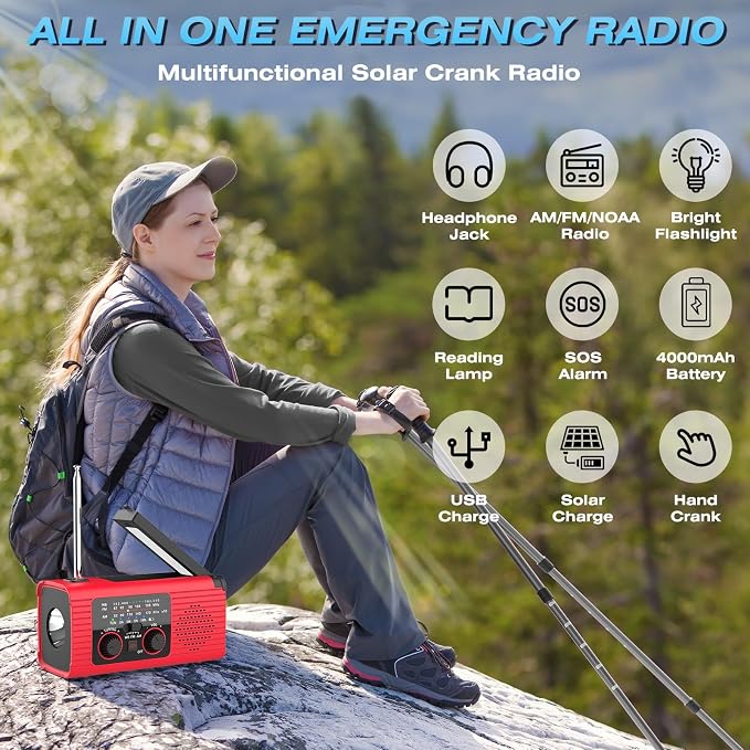 NITIGO Emergency Weather Radio NOAA AM FM WB - Image 9