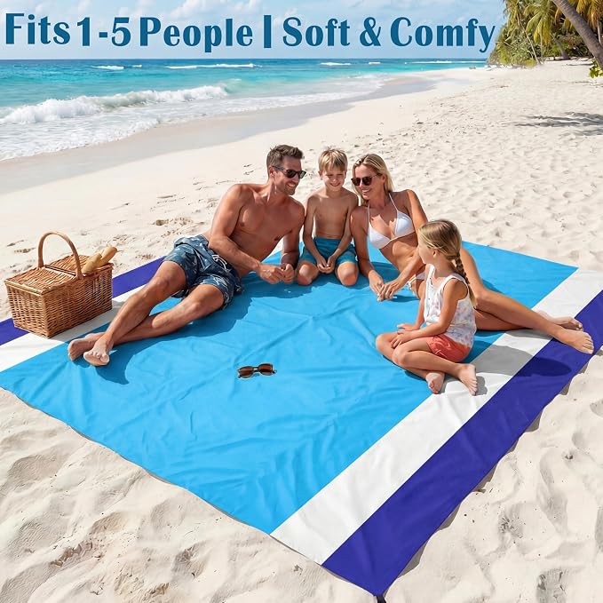 Famstar Beach Blanket Oversized Extra Large 78" X 81", Waterproof Sandproof - Image 5