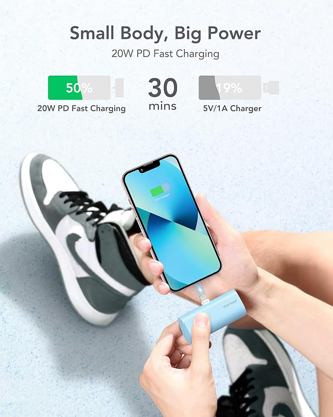 charmast Small Portable Charger 5000mAh, Ultra-Compact 20W PD Fast Charging - Image 3