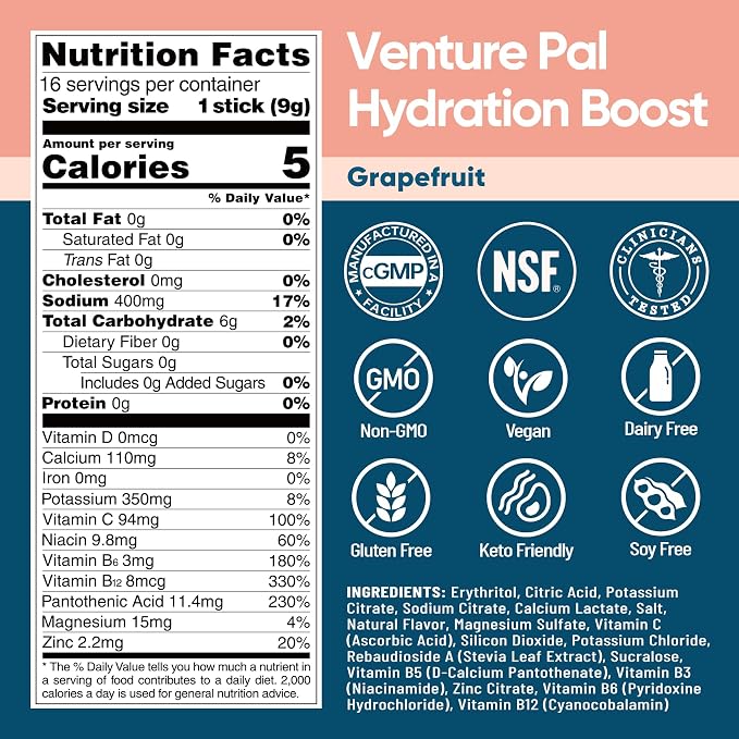 Venture Pal Sugar Free Electrolyte Powder Packets - Image 2