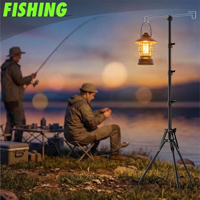 Telescopic Height Adjustable Camping Lantern Tripod Stand - Image 6