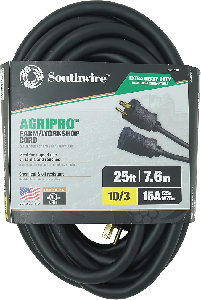 Southwire AGRIPRO 10/3 Extra Heavy Duty Extension Cord, Farm/Workshop Cord by Southwire