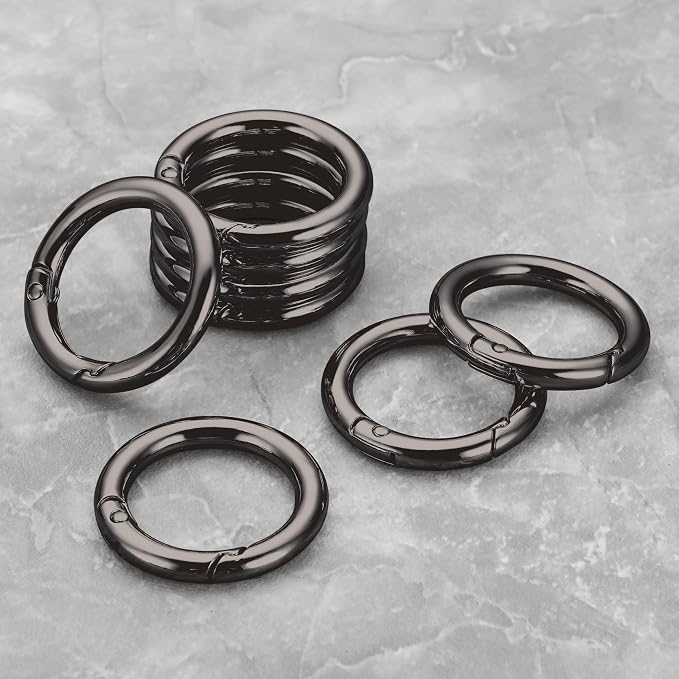 Gkeygo Key Ring Clip, 1 Inch Keychain Rings, 8 Pack Round Carabiner Clip - Image 8