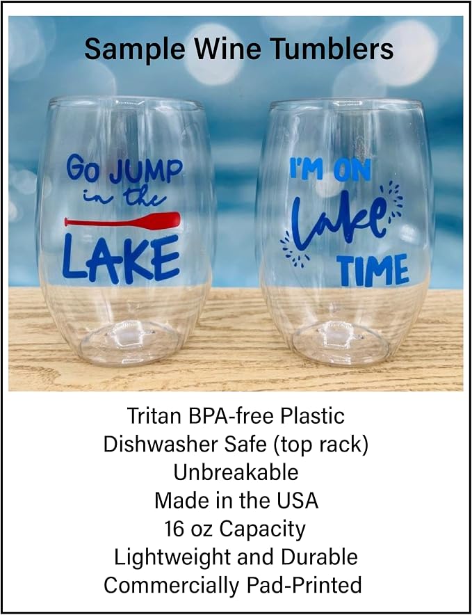 Wine-Oh! Set of 4 Shatterproof Designer 16 oz Plastic Wine Glasses MADE in the - Image 3