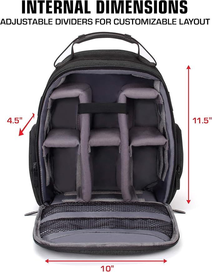 USA Gear Audio Equipment Backpack Fits Audio-Technica System 10, Shure BLX4 - Image 2