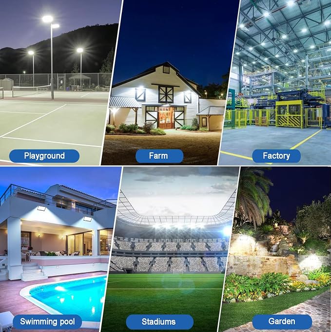 CREATESTAR 2 Pack 100W LED Flood Light Outdoor, 10000LM Bright LED Work Lights - Image 6