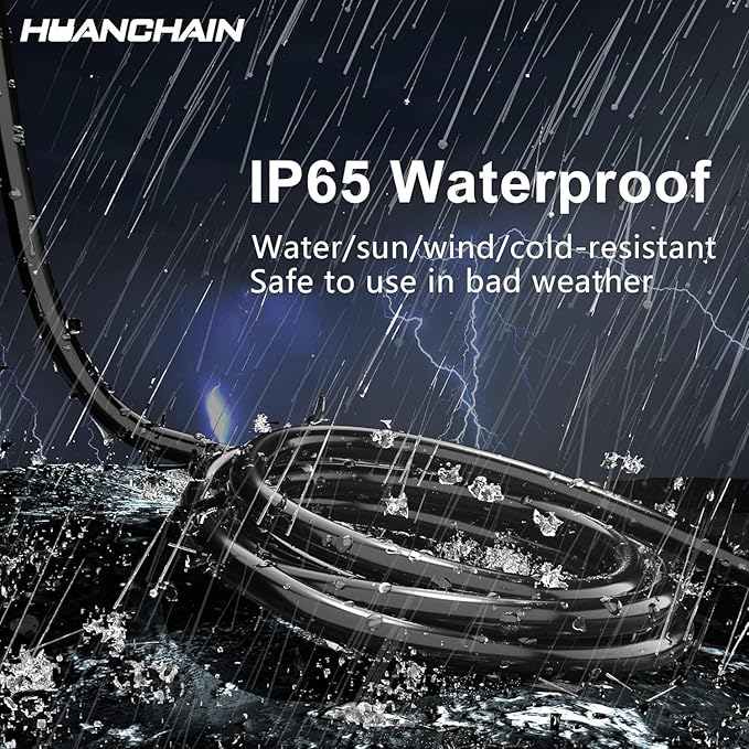 HUANCHAIN Indoor Outdoor Black Extension Cord 6 ft Waterproof, 16/3 Gauge - Image 5