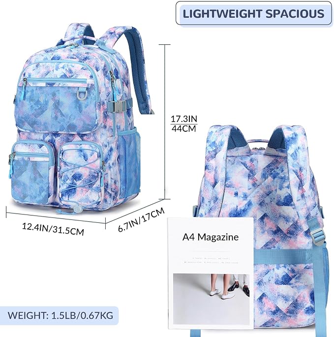 Lohol Multi-Pocket Backpack for School College Travel, Heavy Duty Big Bookbag - Image 3
