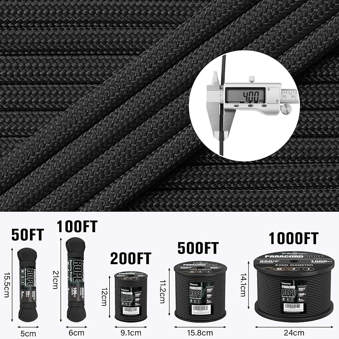 Paracord Rope 550 lb - 50ft 5/32" Parachute Cord 4MM 7-Strand para Cord - Heavy - Image 5