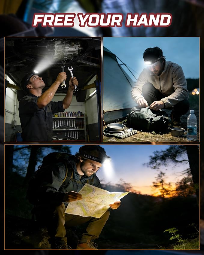 Lichamp Camping Headlamp Flashlight 4 Pack, Outdoor Battery Powered Head Lamp - Image 6
