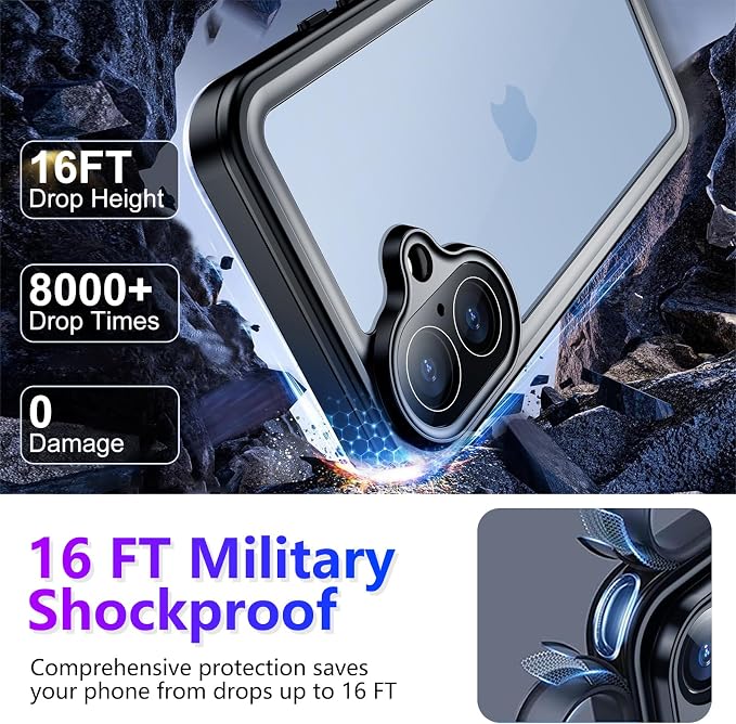 Temdan Compatible with iPhone 17 Case, Waterproof Built-in Screen & Camera - Image 3