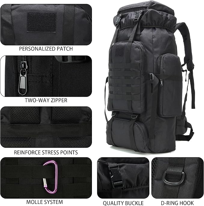 Hiking Backpack for Men 70L/100L Camping Backpack Military Rucksack Molle 3 - Image 6