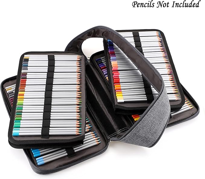 BTSKY Colored Pencil Case 360 Slots Pencil Bag Organizer High Capacity Holder - Image 5