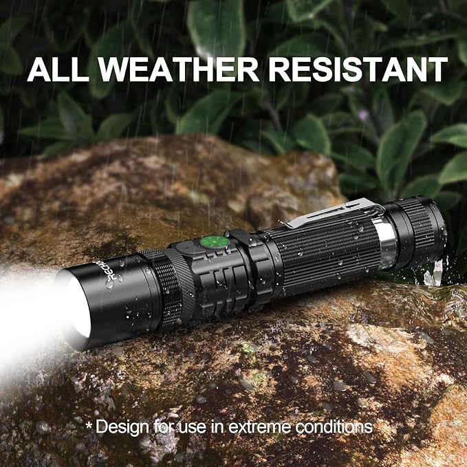RECHOO Flashlight Rechargeable High Lumens, Dual Switch Rechargeable LED - Image 6