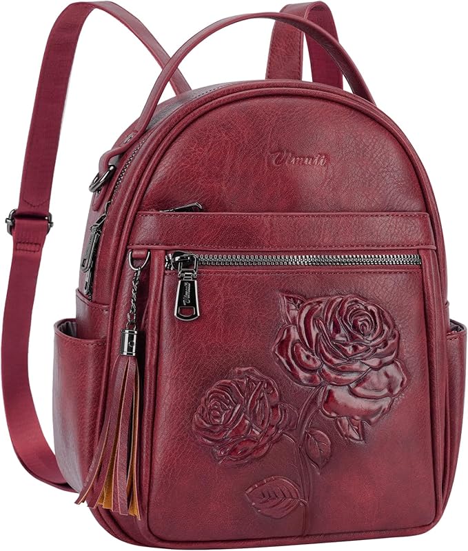 Mini Backpack Purse for Women, Embossed Vegan Leather Small Backpack Fashion by BestSeller