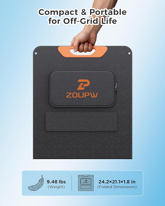 ZOUPW 100W Portable Solar Panel - Image 3