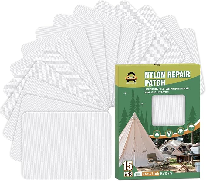 OAZ 15 Pieces 3.5 x 4.7 inch Nylon Repair Patches Nylon Fabric Patch by OAZ