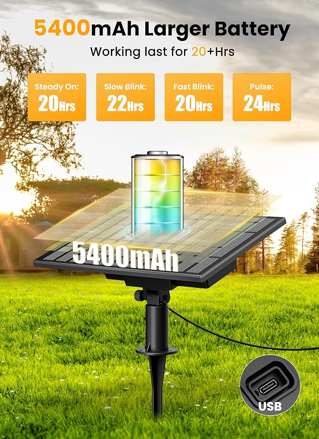 Brightown 108FT 52LED Solar String Lights Outdoor - Image 4