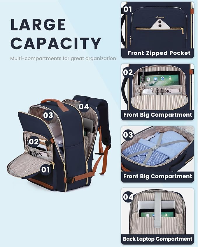 LOVEVOOK Travel Backpack for Women & Men 40L, Airline Approved Carry On - Image 7