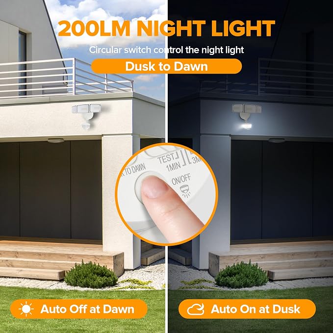 LUTEC 74W 8000 Lumen Motion Sensor Outdoor Lights, 5000K Daylight, IP65 - Image 5