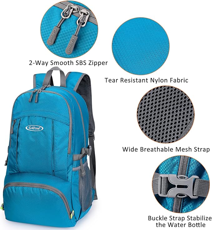 G4Free 40L Lightweight Packable Hiking Backpack, Waterproof Travel Daypack - Image 4