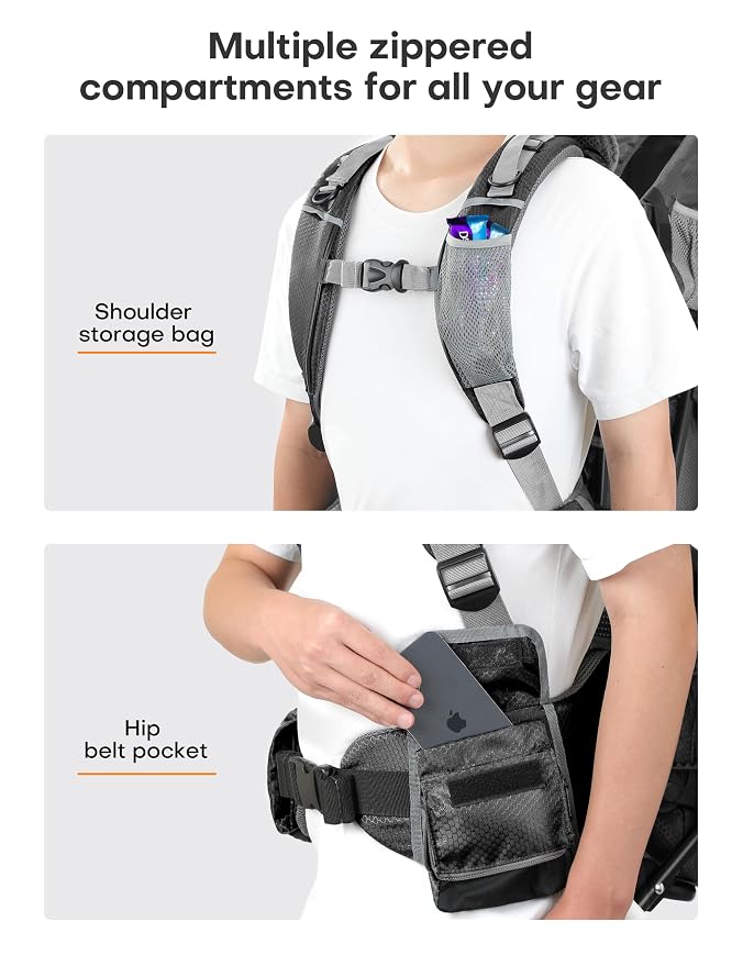 besrey Baby Backpack Carrier, Toddler Hiking Backpack - Image 4